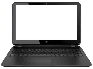 Black H P Laptop Front View PNG image