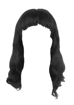 Black Hair Wig Transparent Background PNG