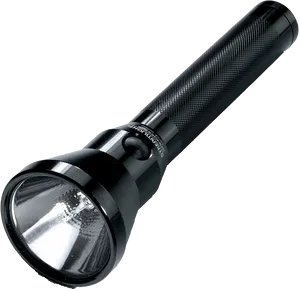 Black Handheld Flashlight PNG image