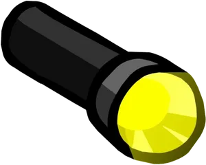 Black Handheld Flashlight Illustration