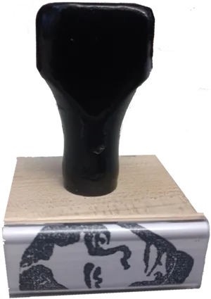 Black Handled Rubber Stamp PNG image