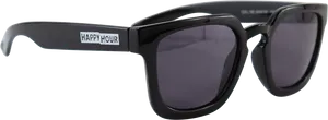 Black Happy Hour Sunglasses PNG