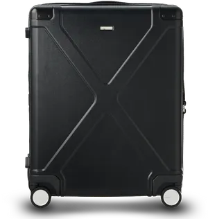 Black Hardshell Spinner Luggage Bag PNG image