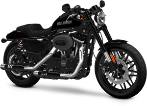 Black Harley Davidson Motorcycle Profile PNG image