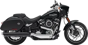 Black Harley Davidson Motorcycle Profile