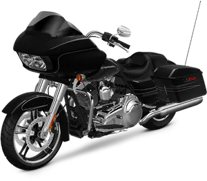 Black Harley Davidson Touring Motorcycle PNG image