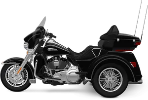 Black Harley Davidson Trike Motorcycle PNG