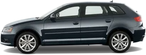 Black Hatchback Side View PNG image