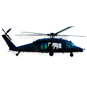 Black Hawk Helicopter At Dawn PNG Sef83