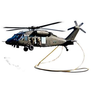 Black Hawk Helicopter Fast Rope Png 06252024 PNG image