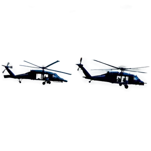 Black Hawk Helicopter Formation PNG 98