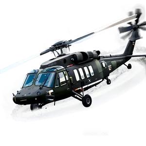Black Hawk Helicopter In Snow PNG Ggc65 PNG