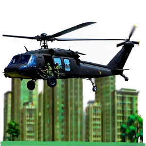 Black Hawk Helicopter In Urban Area PNG 30 PNG