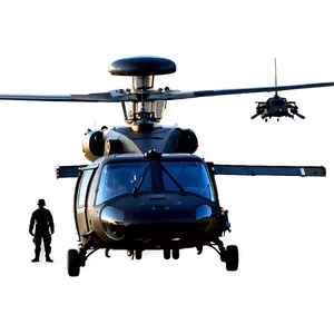 Black Hawk Helicopter Silhouette PNG 8