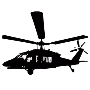 Black Hawk Helicopter Silhouette PNG Btt42 PNG