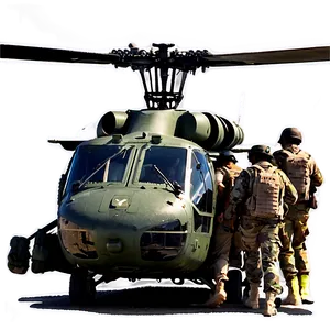 Black Hawk Helicopter With Soldiers PNG 06252024