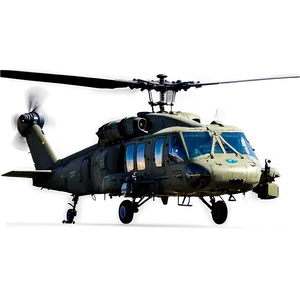 Black Hawk Helicopter With Spotlight Png Lye11 PNG image