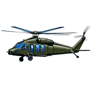 Black Hawk Utility Helicopter PNG 06252024