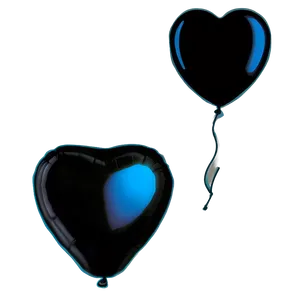 Black Heart Balloon PNG 06272024 PNG