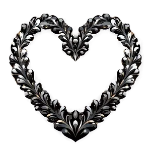 Black Heart Decoration Png 96 PNG image