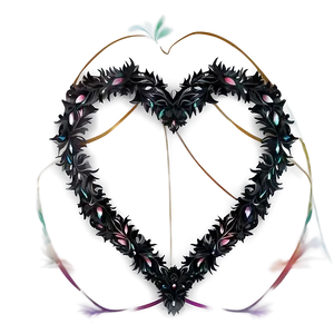 Black Heart Garland PNG 82 PNG