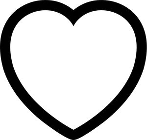 Black Heart Outline Graphic PNG image