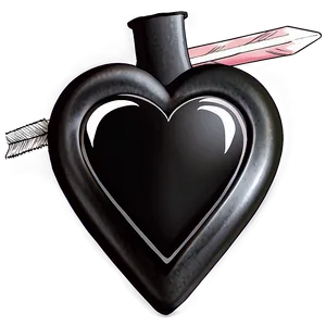 Black Heart With Arrow Png 06272024 PNG image