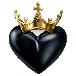 Black Heart With Crown PNG Djb PNG