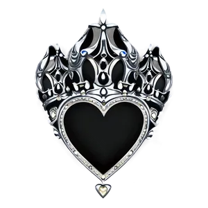 Black Heart With Crown PNG Ldq89 PNG