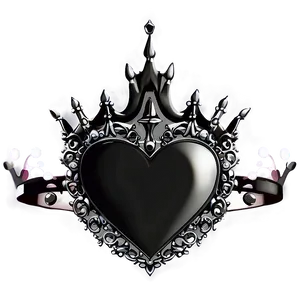 Black Heart With Crown PNG Mvu85 PNG