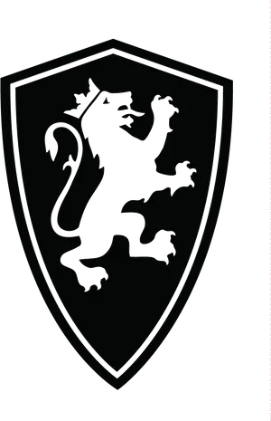 Black Heraldic Lion Shield PNG image