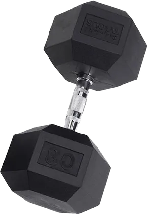 Black Hexagonal Dumbbell80lbs