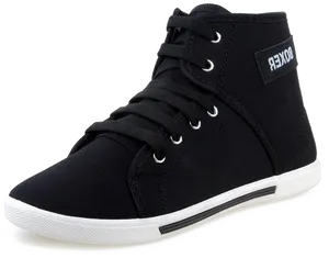 Black High Top Sneaker Men Shoes PNG image