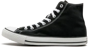 Black High Top Sneaker Side View PNG image
