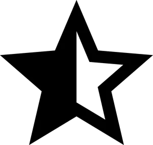 Black Hollow Star Graphic PNG image