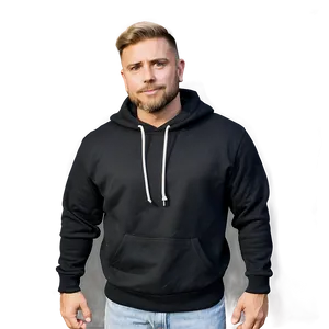Black Hooded Sweater PNG 06132024