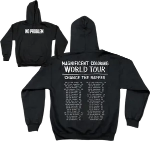 Black Hoodie Magnificent Coloring World Tour PNG image