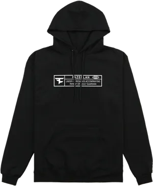 Black Hoodiewith Graphic Print PNG image