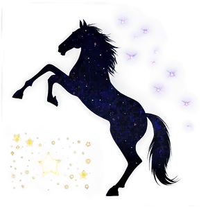 Black Horse Silhouette Under Stars PNG 90 PNG