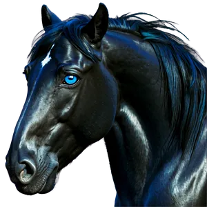 Black Horse With Blue Eyes PNG Hdh54 PNG