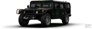 Black Hummer H1 Offroad Vehicle PNG