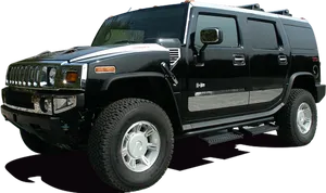 Black Hummer H2 S U V PNG