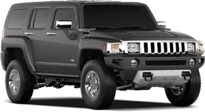 Black Hummer H2 S U V Side View PNG image