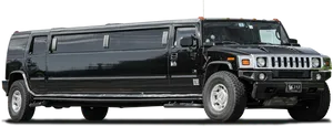 Black Hummer Limousine Side View PNG