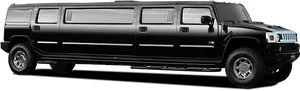 Black Hummer Limousine Side View PNG image