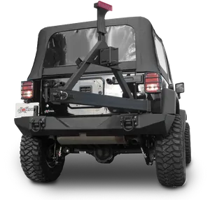 Black Hummer Rear Viewwith Spare Tire PNG image