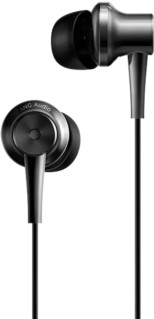 Black In Ear A N C Headphones PNG image