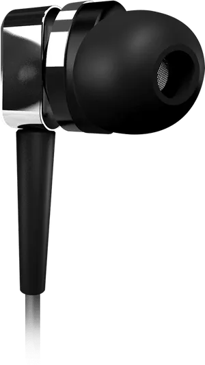 Black In Ear Earbuds Single PNG image