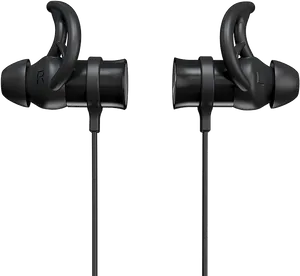Black In Ear Sports Earbuds PNG