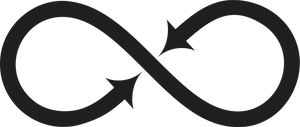 Black Infinity Symbol Arrows PNG image